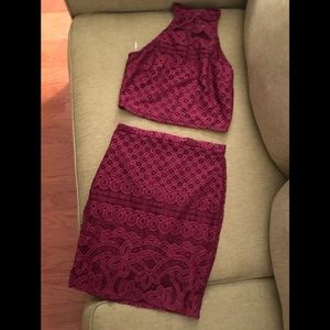 Crop Top And Skirt Set lace size Small/ X Small